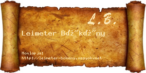 Leimeter Bökény névjegykártya